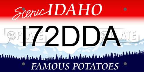 I72DDA Idaho License Plate