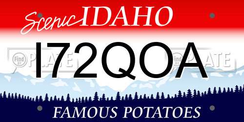 I72QOA Idaho License Plate