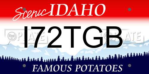 I72TGB Idaho License Plate