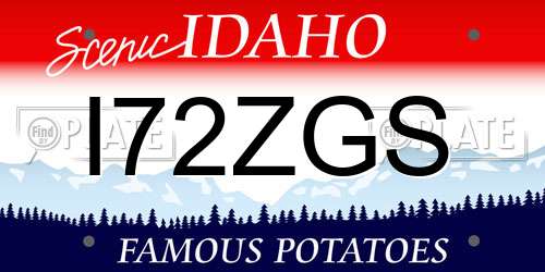 I72ZGS Idaho License Plate