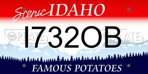 I732OB Idaho License Plate