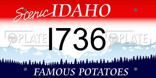 I736 Idaho License Plate