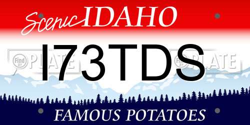 I73TDS Idaho License Plate