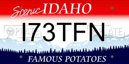 I73TFN Idaho License Plate