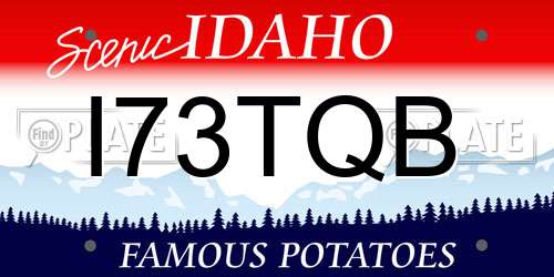 I73TQB Idaho License Plate