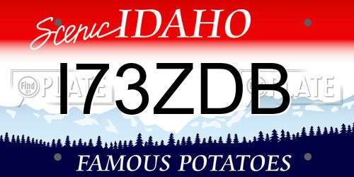 I73ZDB Idaho License Plate