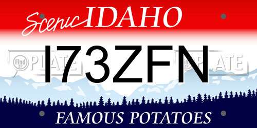 I73ZFN Idaho License Plate