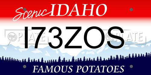 I73ZOS Idaho License Plate