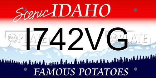 I742VG Idaho License Plate