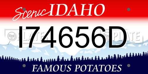 I74656D Idaho License Plate