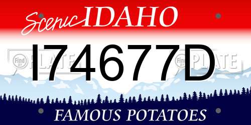 I74677D Idaho License Plate