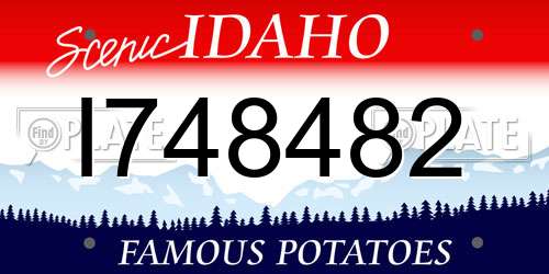 I748482 Idaho License Plate