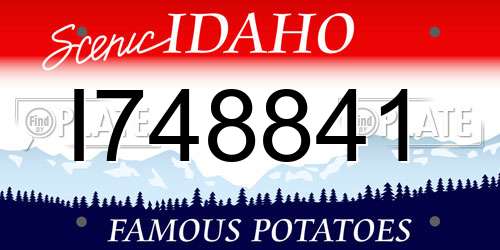I748841 Idaho License Plate