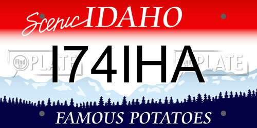 I74IHA Idaho License Plate