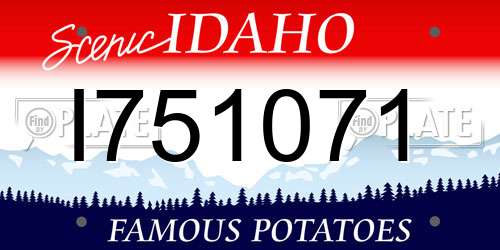 I751071 Idaho License Plate
