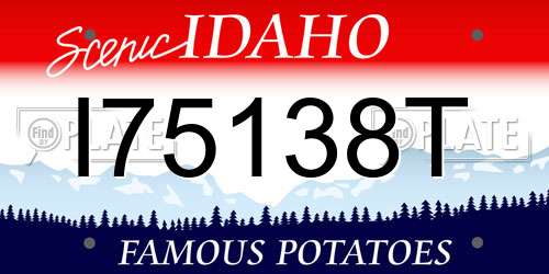 I75138T Idaho License Plate