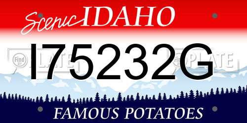 I75232G Idaho License Plate