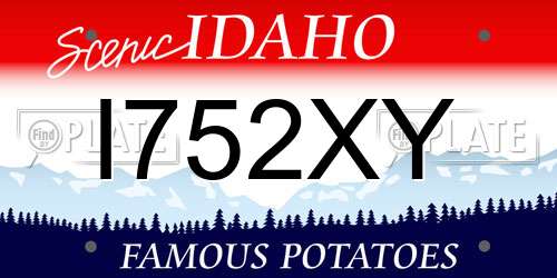 I752XY Idaho License Plate