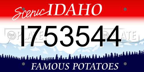 I753544 Idaho License Plate