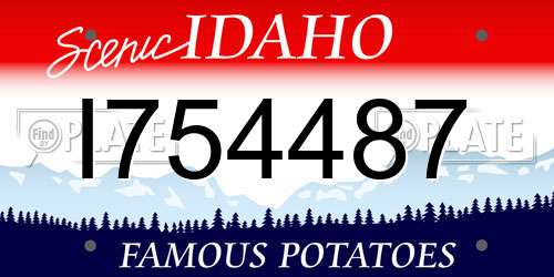 I754487 Idaho License Plate