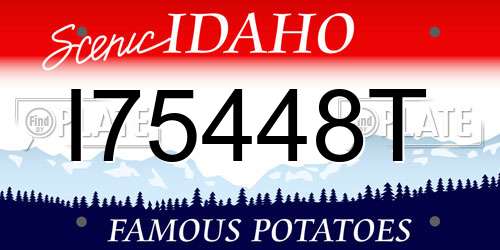 I75448T Idaho License Plate