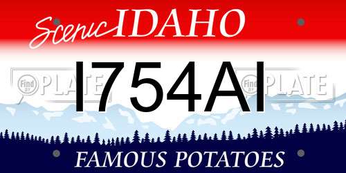 I754AI Idaho License Plate