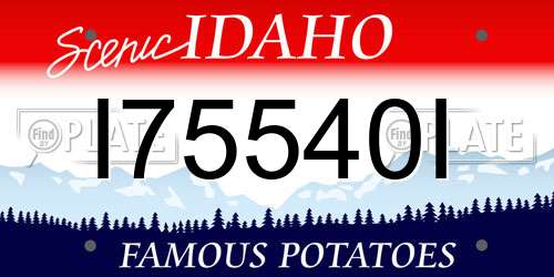 I75540I Idaho License Plate