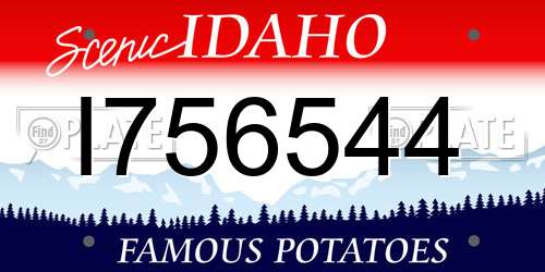 I756544 Idaho License Plate