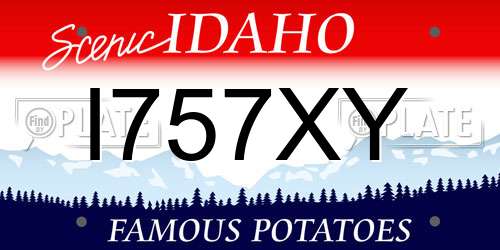 I757XY Idaho License Plate