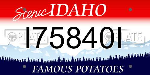 I75840I Idaho License Plate