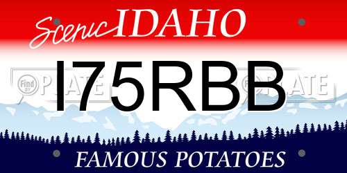 I75RBB Idaho License Plate
