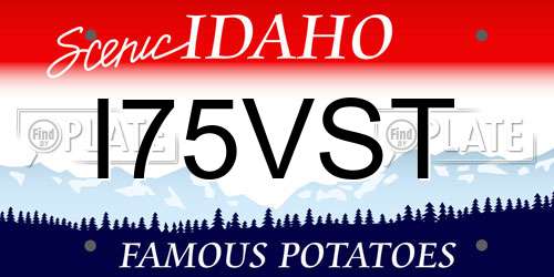 I75VST Idaho License Plate