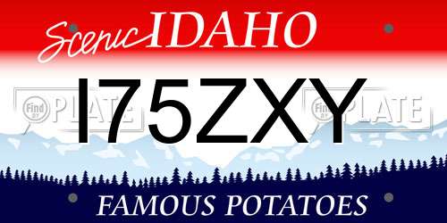 I75ZXY Idaho License Plate