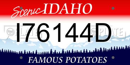 I76144D Idaho License Plate