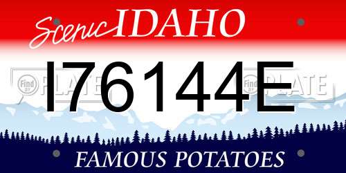 I76144E Idaho License Plate