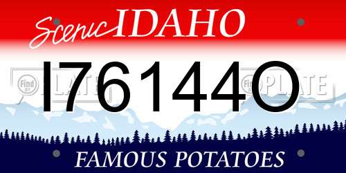 I76144O Idaho License Plate