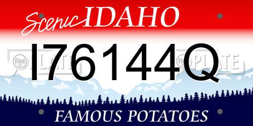 I76144Q Idaho License Plate
