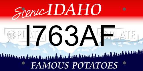 I763AF Idaho License Plate