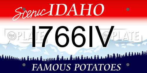 I766IV Idaho License Plate