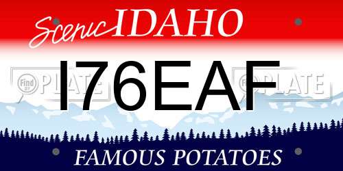 I76EAF Idaho License Plate
