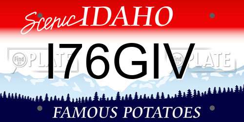 I76GIV Idaho License Plate