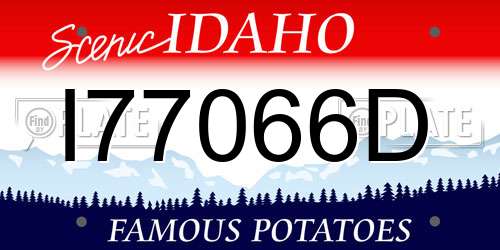 I77066D Idaho License Plate