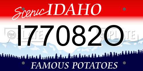 I77082O Idaho License Plate
