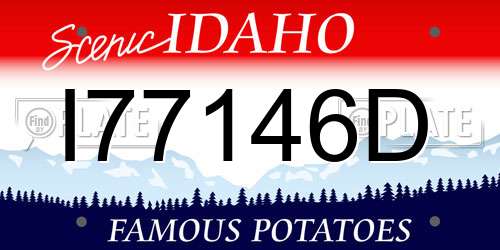 I77146D Idaho License Plate