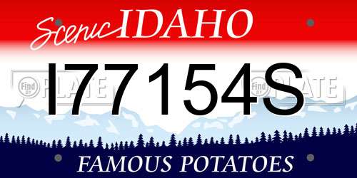 I77154S Idaho License Plate