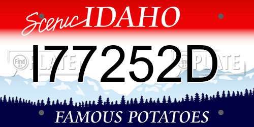 I77252D Idaho License Plate