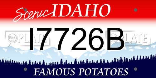 I7726B Idaho License Plate