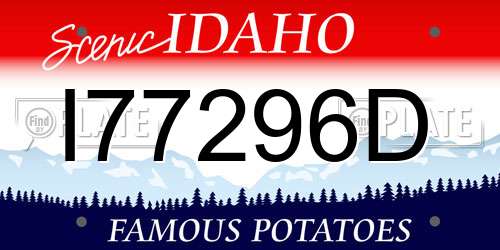 I77296D Idaho License Plate