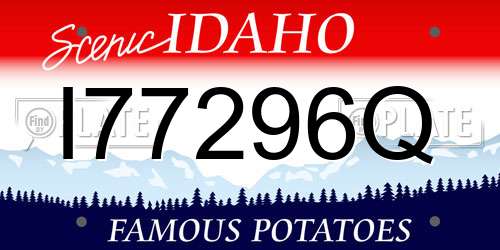 I77296Q Idaho License Plate