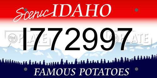 I772997 Idaho License Plate